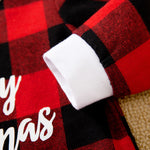 Gender Neutral Baby Jumpsuit With Festive Plaid Design, Soft Cotton, Easy Snap Closure featuring soft white cuff detail on sleeve