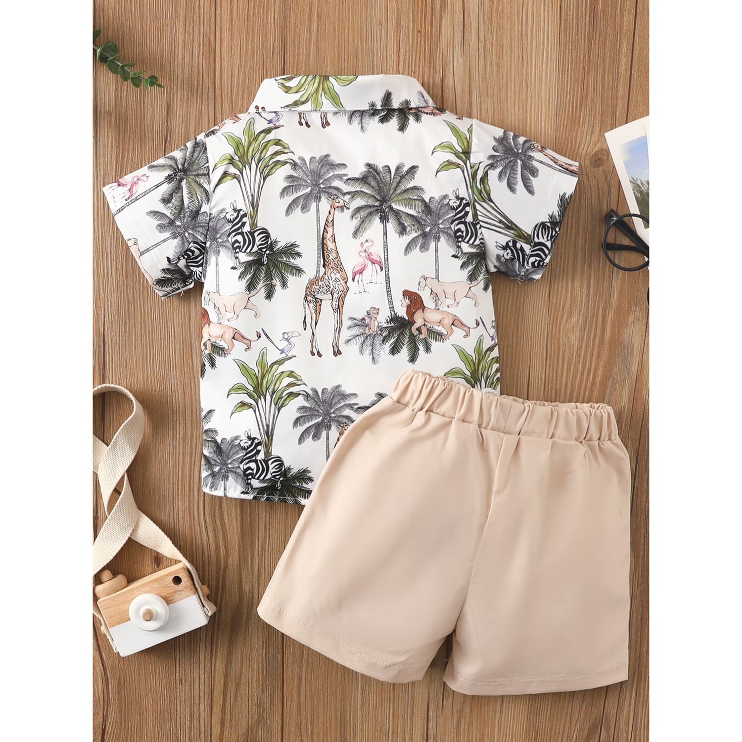 Conjunto de shorts con estampados de animales para niños pequeños – Suave, transpirable y listo para jugar