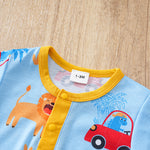 Lion & Wheels Playtime Romper for Boys - Soft, Breathable Fabric & Fun Design with lion and car prints on infant baby romper