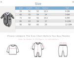 Baby Boy Cotton Gentleman Outfit - Soft, Stylish, Eco-Friendly Jumpsuit with Classic Design size chart and measurement guide in centimeters