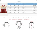Toddler Dress With Collar Hushies - Polka Dot, Soft Cotton size chart with length, bust, sleeve, and age details in centimeters