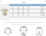 Baby Dinosaur Jumpsuit With 3D Spikes, Soft Cotton, Easy Snap Closure for Infants & Toddlers size chart with age and measurements