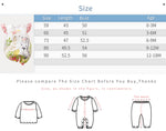 Size chart for babies clothing with measurements and age ranges.