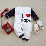 Adorable Unisex Baby Jumpsuit - I Love You Papa Design in Soft Cotton for Newborns with snap button closure