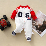 Baseball Themed Baby Outfit - Infant MVP Cotton Footed Jumpsuit for Cozy Playtime with snap closures and sporty design