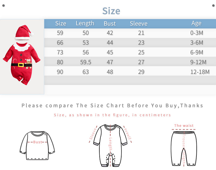 Adorable Baby Santa Jumpsuit & Hat Set - Soft Fabric, Easy Snap Closures, Holiday Fun with festive holiday romper and matching hat