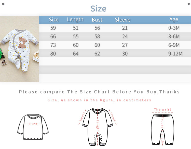 King Bear Crown Cotton Footed Jumpsuit For Baby Boys - cozy infant romper with snap closures and cute animal design in soft fabric