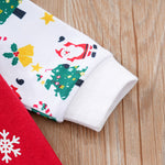 Cozy Gender Neutral Baby Christmas Jumpsuit With Hood, Soft & Festive Design featuring holiday print sleeve and white cuff detail