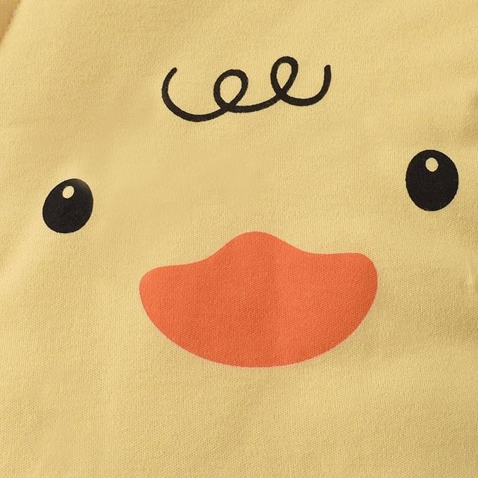 Baby Fleece Jumpsuit with Hood - Adorable Duckie Design for Boys & Girls, Soft and Cozy infant clothing with charming duck face print