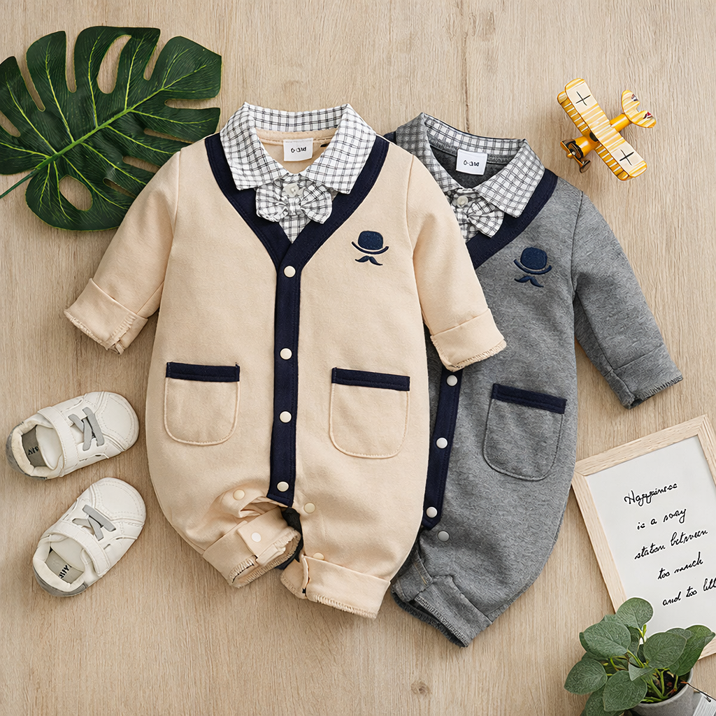 Baby Boy Gentleman Jumpsuit – Soft Eco-Friendly Cotton