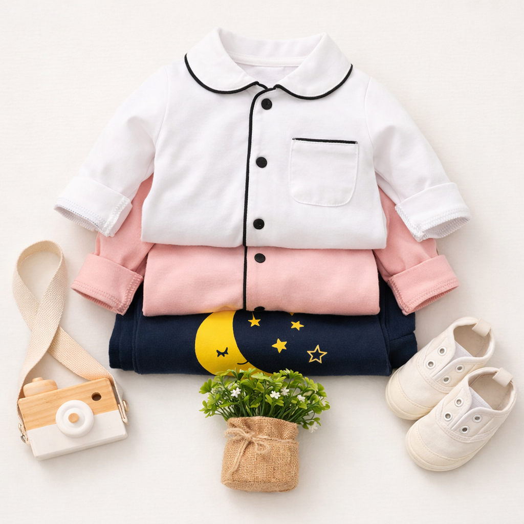 Baby Long Sleeve Pajamas Jumpsuit – Soft Cotton Snap Closure