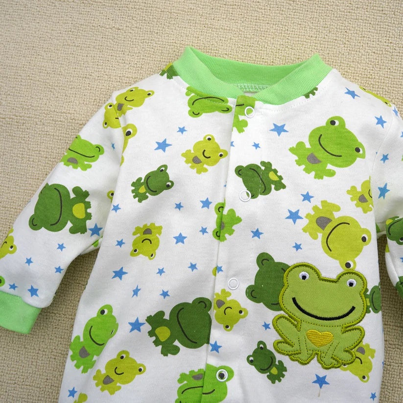 Baby Unisex Frog & Star Jumpsuit – Soft, Breathable & Adorable