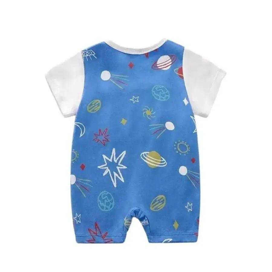 adorable unisex baby blue star romper - 2