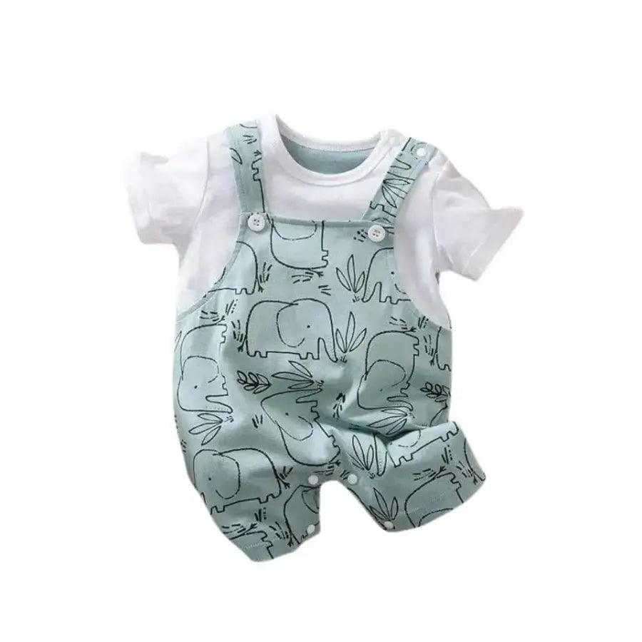 Unisex Cute Elephant Print Baby Romper | Hushies