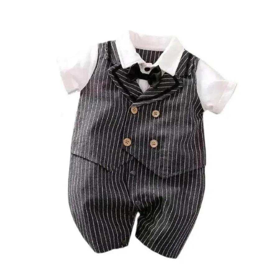 Baby Boy Gentleman Jumpsuit with Bow Tie - Premium Jumpsuit from Hushies - Just $22.74! Shop now at Hushies