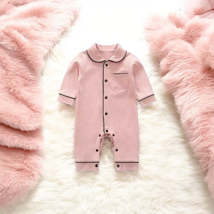 Baby Girl Cotton Pajamas Long Pink - 