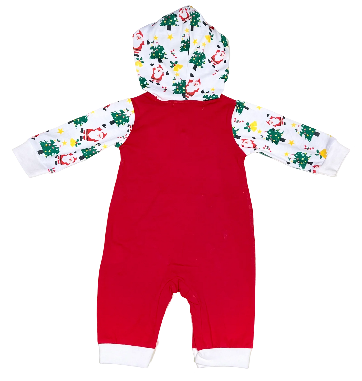 Baby Girl Boy Holiday Christmas One-Piece Hooded Jumpsuit - 