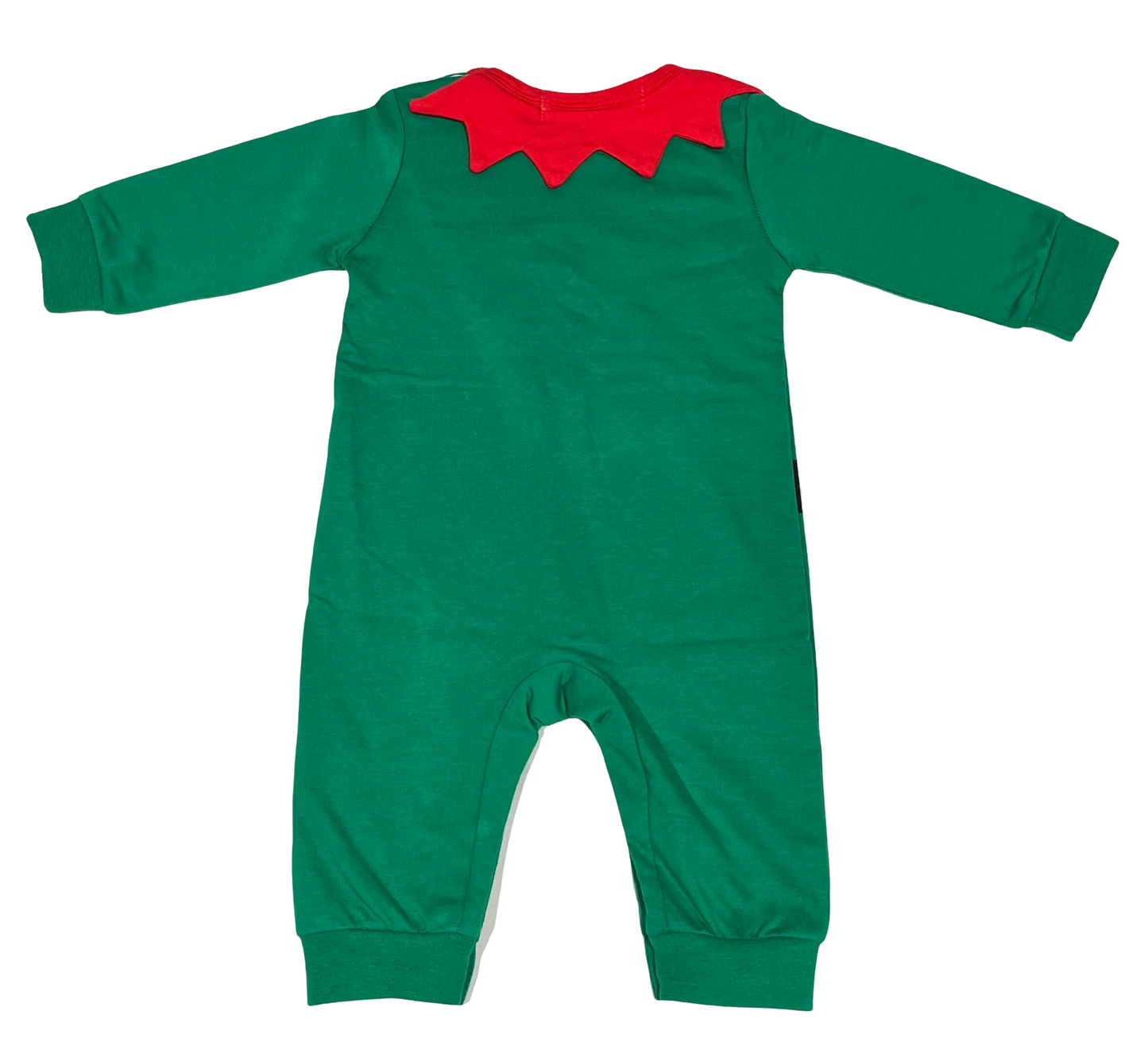 Baby Girl Boy Green Elf One-Piece Jumpsuit and Hat - 