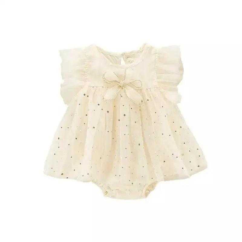 Baby Girl Sparking Ivory Romper Dress - Premium Dress from Hushies - Just $22.74! Shop now at Hushies