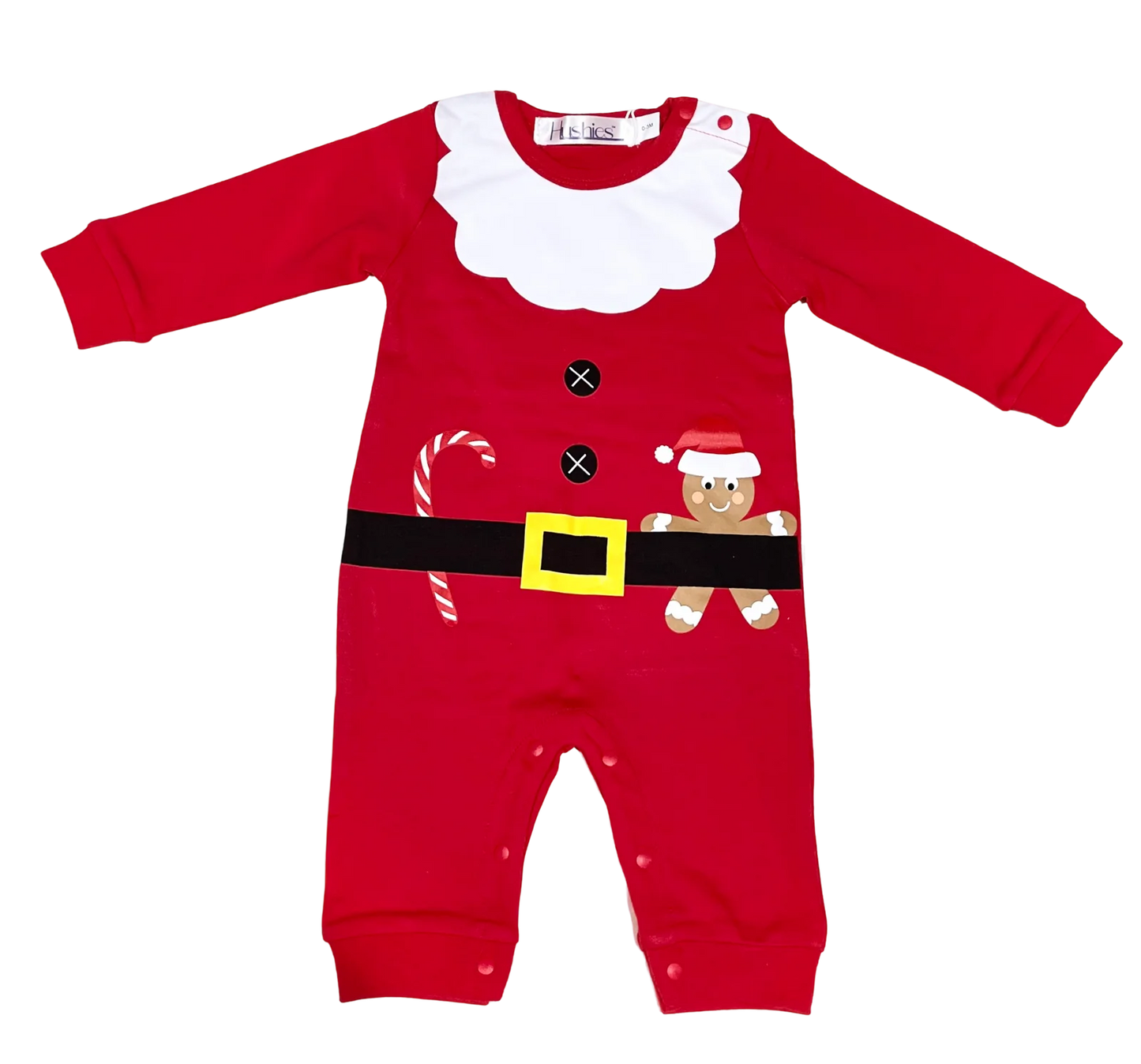 Baby Girl Boy Red Santa One-Piece Jumpsuit and Hat - 