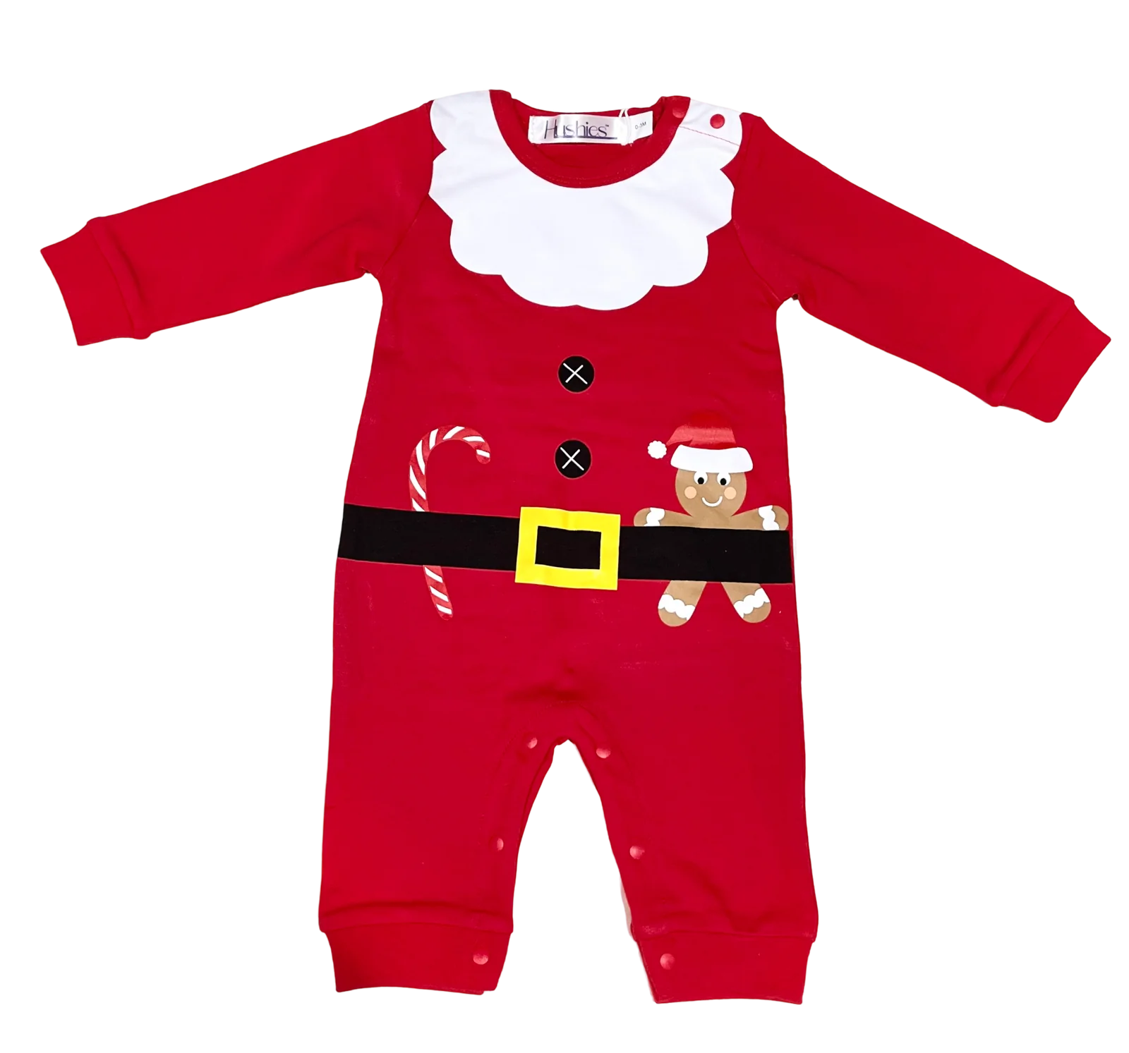 Baby Girl Boy Red Santa One-Piece Jumpsuit and Hat - 