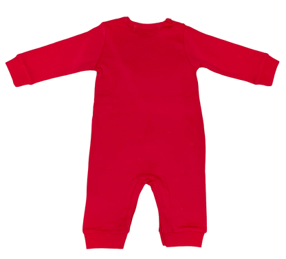 Baby Girl Boy Red Santa One-Piece Jumpsuit and Hat - 