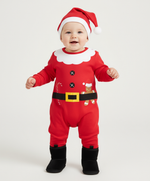 Adorable Baby Santa Jumpsuit & Hat Set - Soft Fabric, Easy Snap Closures, Holiday Fun , Jumpsuit