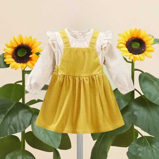 Toddler Long Sleeve Yellow Dress - Premium Dress from Hushies - Just $26.64! Shop now at Hushies