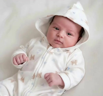 Sudadera orgánica para bebé - Forro polar afelpado con adorable diseño de zorro, súper suave y cómoda para todos.