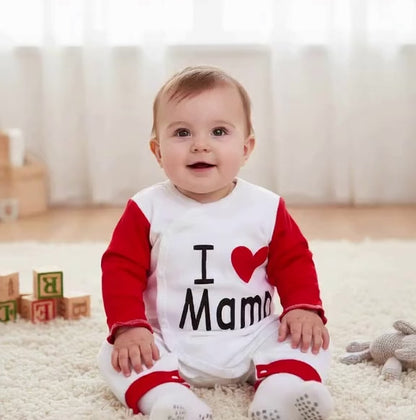 I Love You Mama Baby Jumpsuit - Soft Cotton, Easy Snap, Perfect Gift for New Parents