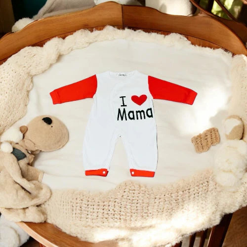 Unisex Baby Clothing I Love You Mama Cotton Jumpsuit - 