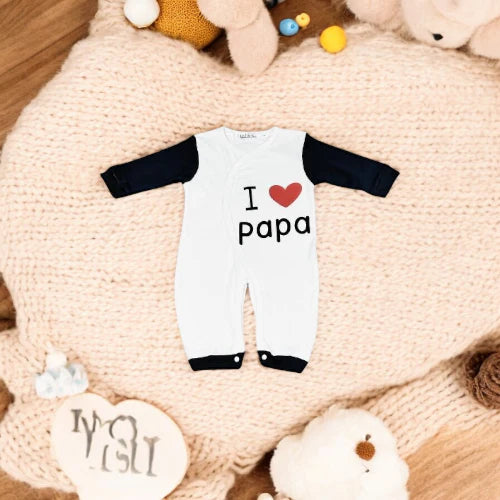 Unisex Baby I Love You Papa Cotton Jumpsuit - 