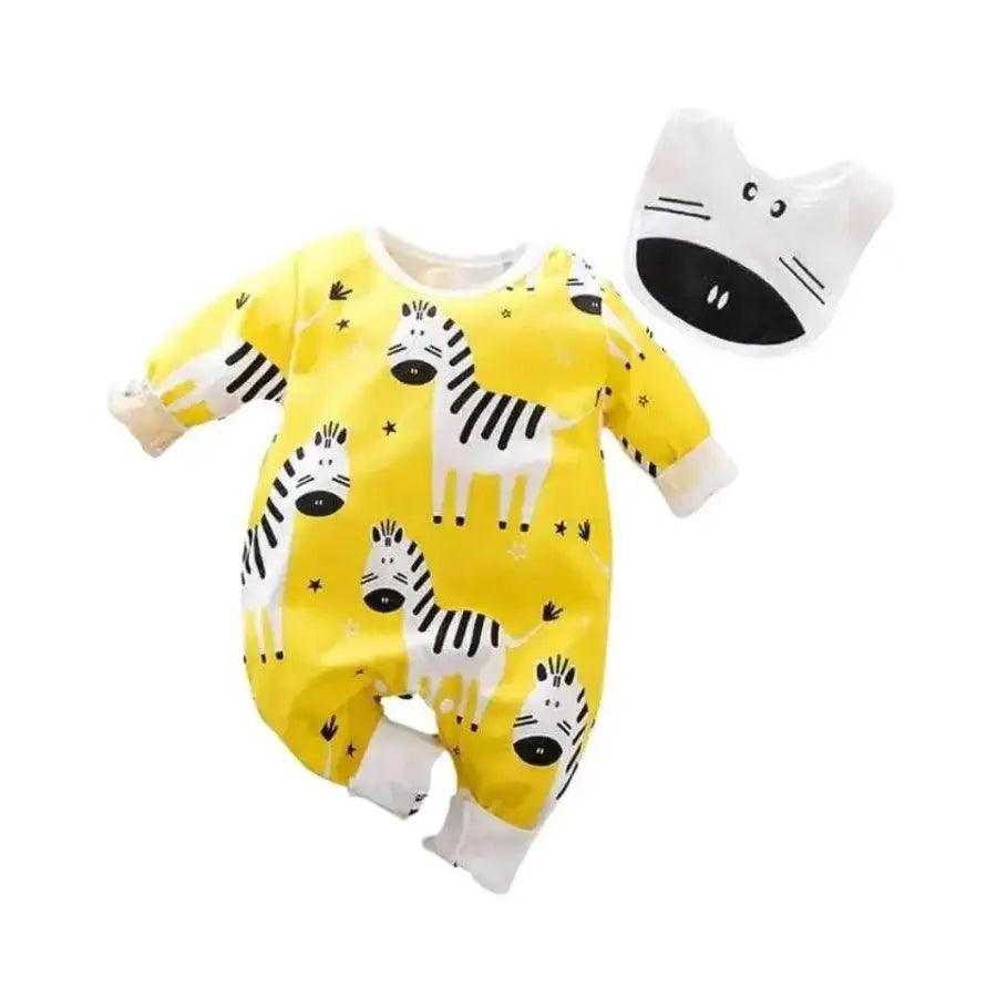 Unisex Zebra Jumpsuit with Bib - Premium Jumpsuit from Hushies - Just $22.74! Shop now at Hushies